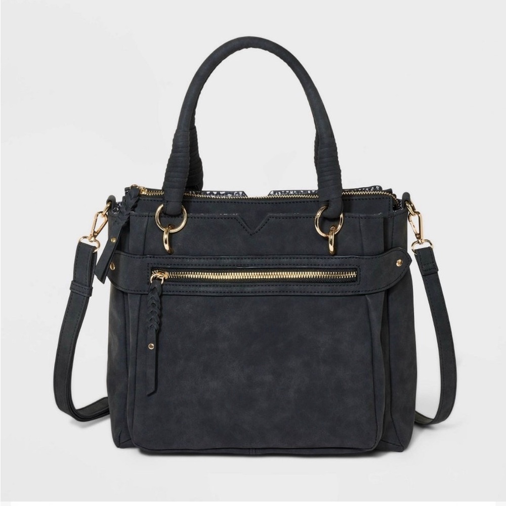 Gray suede messanger bag